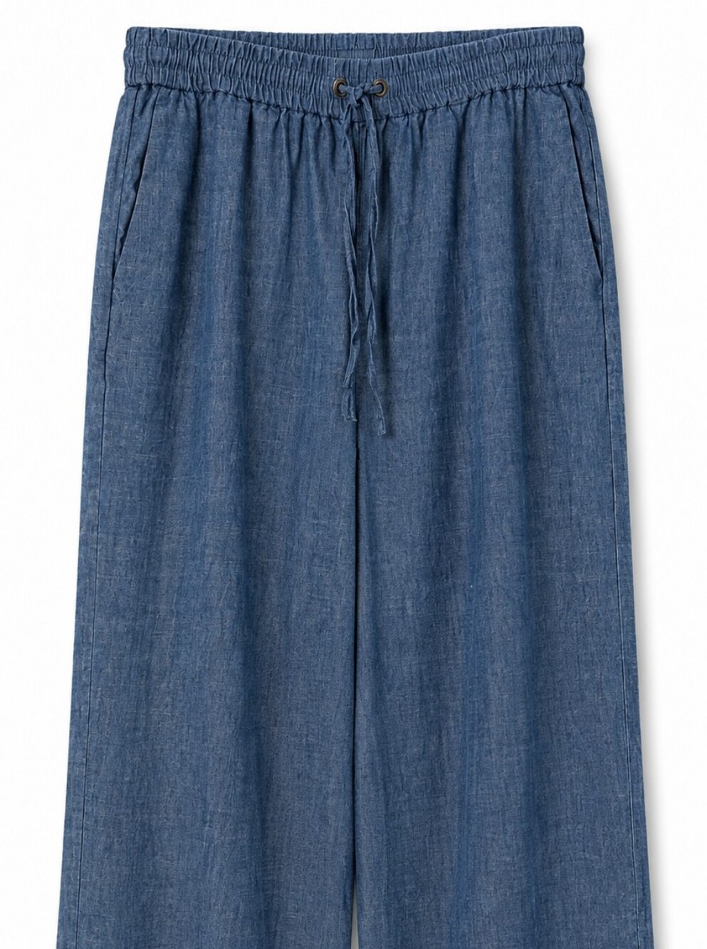 J. Crew Light Blue Wide-Leg Chambray Pants